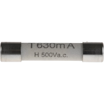 RS PRO 630mA T Ceramic Cartridge Fuse, 6.3 x 32mm