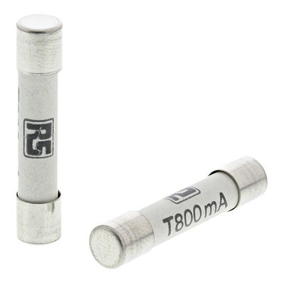 RS PRO 800mA T Ceramic Cartridge Fuse, 6.3 x 32mm