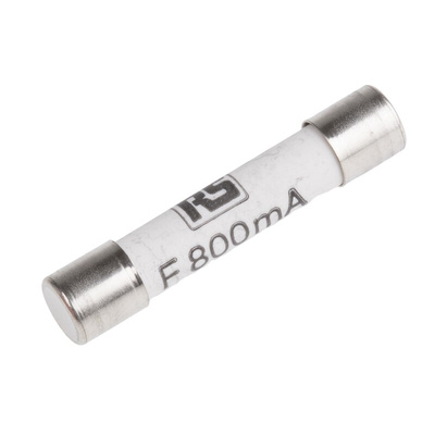 RS PRO 800mA F Ceramic Cartridge Fuse, 6.3 x 32mm