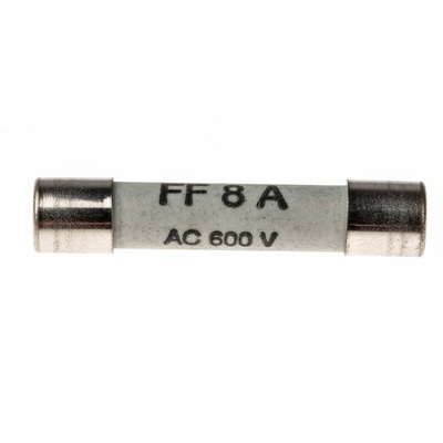 RS PRO 8A FF Ceramic Cartridge Fuse, 6.3 x 32mm