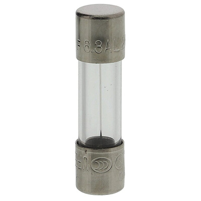 RS PRO 6.3A F Glass Cartridge Fuse, 5 x 20mm