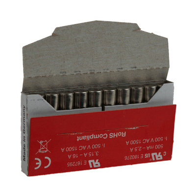 RS PRO 12.5A T Ceramic Cartridge Fuse, 6.3 x 32mm