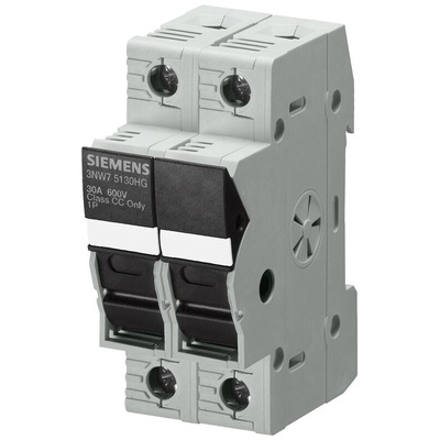 Siemens 30A Rail Mount Fuse Holder, 2P, 600V