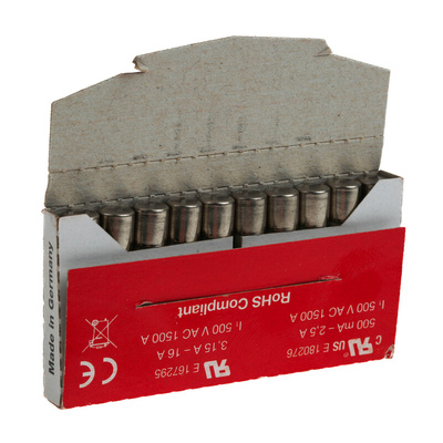 RS PRO 6.3A T Ceramic Cartridge Fuse, 6.3 x 32mm