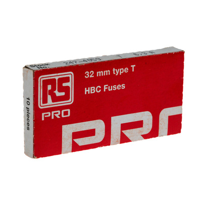 RS PRO 6.3A T Ceramic Cartridge Fuse, 6.3 x 32mm