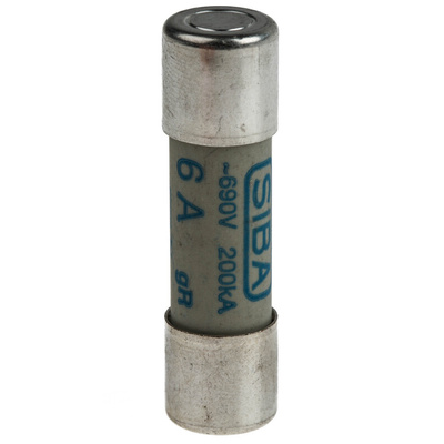 SIBA 6A Ceramic Cartridge Fuse, 10 x 38mm