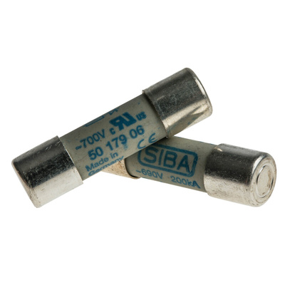SIBA 6A Ceramic Cartridge Fuse, 10 x 38mm