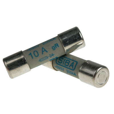 SIBA 10A Ceramic Cartridge Fuse, 10 x 38mm