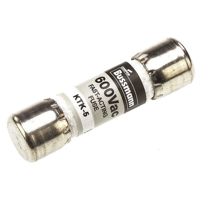 Eaton 5A F Melamine Cartridge Fuse, 10 x 38mm