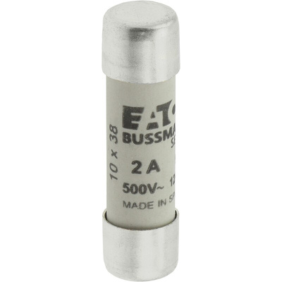 Eaton 2A Ceramic Cartridge Fuse, 10 x 38mm