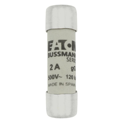Eaton 2A Ceramic Cartridge Fuse, 10 x 38mm