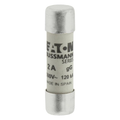 Eaton 2A Ceramic Cartridge Fuse, 10 x 38mm