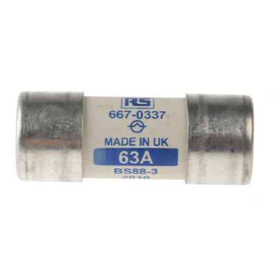 RS PRO 63A Cartridge Fuse, 22 x 58mm