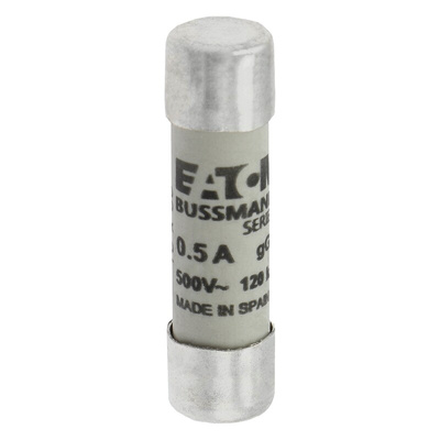Eaton 500mA Ceramic Cartridge Fuse, 10 x 38mm