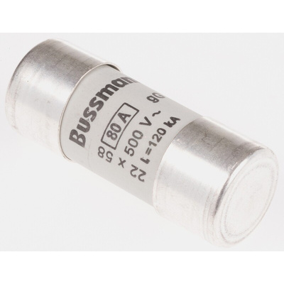 Eaton 80A Ceramic Cartridge Fuse, 22 x 58mm