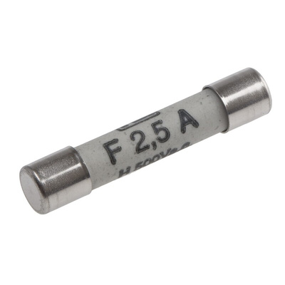 RS PRO 2.5A F Ceramic Cartridge Fuse, 6.3 x 32mm