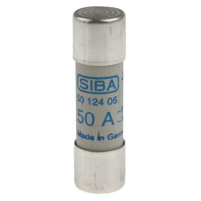 SIBA 50A Ceramic Cartridge Fuse, 14 x 51mm