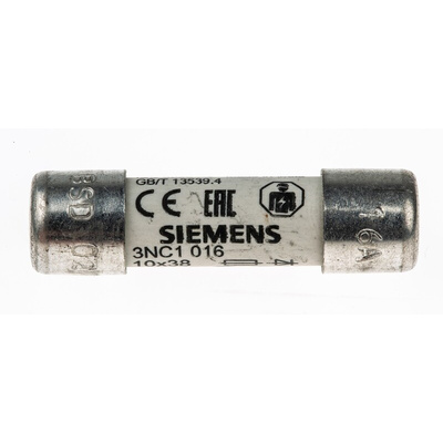 Siemens 16A Cartridge Fuse, 10 x 38mm