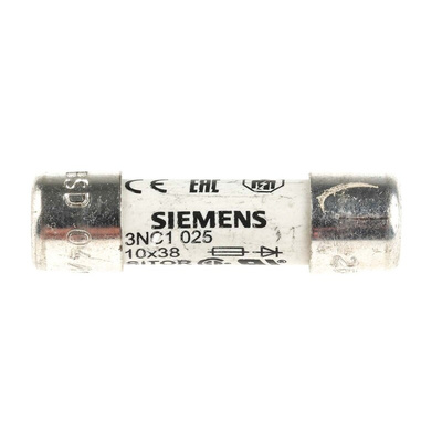 Siemens 25A Cartridge Fuse, 10 x 38mm