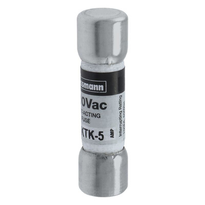 Eaton 5A F Melamine Cartridge Fuse, 10 x 38mm