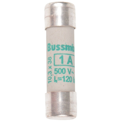 Eaton 1A Ceramic Cartridge Fuse, 10 x 38mm