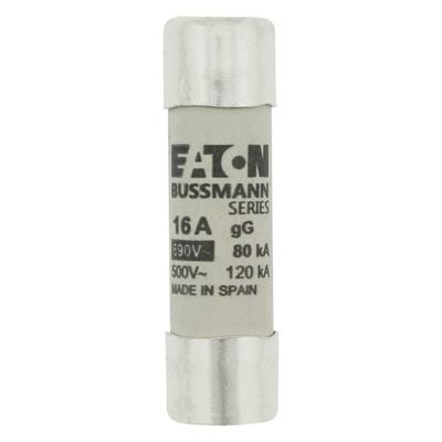 Cooper Bussmann 16A Ceramic Cartridge Fuse, 14 x 51mm