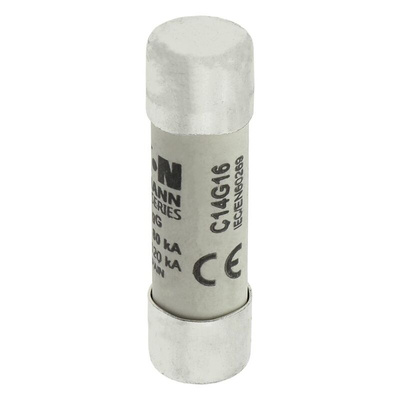 Cooper Bussmann 16A Ceramic Cartridge Fuse, 14 x 51mm