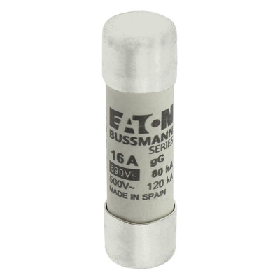 Cooper Bussmann 16A Ceramic Cartridge Fuse, 14 x 51mm