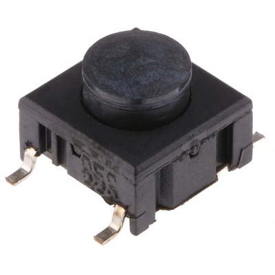 Black Button Tactile Switch, Single Pole Single Throw (SPST) 50 mA @ 24 V dc 2.9mm