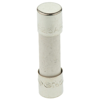 Eaton 2.5A F Ceramic Cartridge Fuse, 5 x 20mm