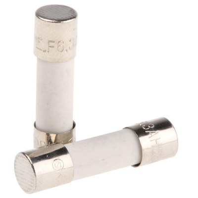 Littelfuse 6.3A F Ceramic Cartridge Fuse, 5 x 20mm