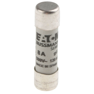 Eaton 8A Ceramic Cartridge Fuse, 10 x 38mm