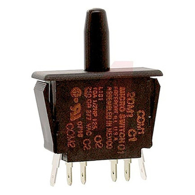 DPDT Bullet Nose Plunger Microswitch, 10 A @ 277 V ac