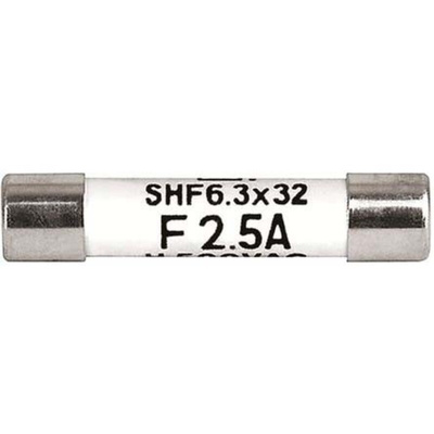 Schurter 6.3A F Ceramic Cartridge Fuse, 6.3 x 32mm