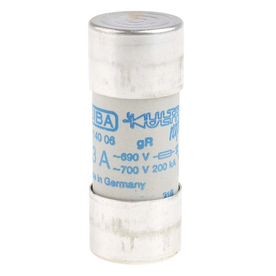 SIBA 63A Ceramic Cartridge Fuse, 22 x 58mm