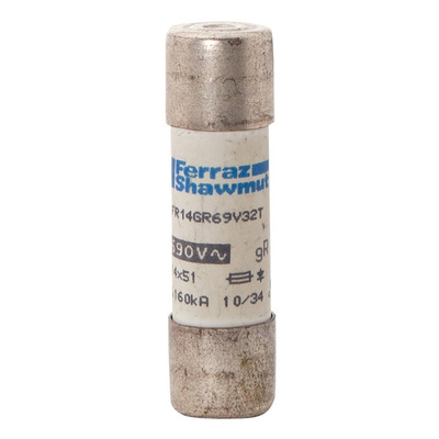 Mersen 10A FF Cartridge Fuse, 14 x 51mm