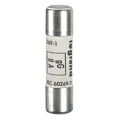 Legrand 8A Ceramic Cartridge Fuse, 10 x 38mm