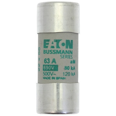 Eaton 63A Ceramic Cartridge Fuse, 22 x 58mm