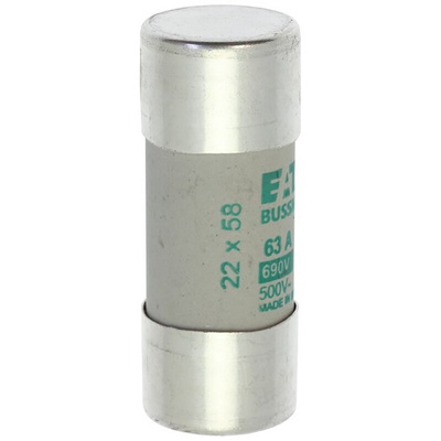 Eaton 63A Ceramic Cartridge Fuse, 22 x 58mm