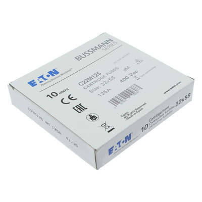 Eaton 125A Ceramic Cartridge Fuse, 22 x 58mm