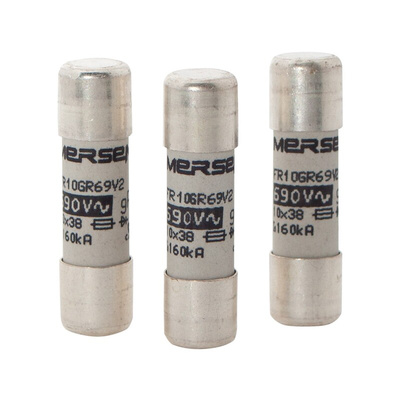 Mersen 10A Slow-Blow Ceramic Cartridge Fuse, 10 x 38mm