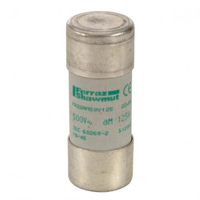 Mersen 125A Slow-Blow Ceramic Cartridge Fuse, 22.2 x 58mm
