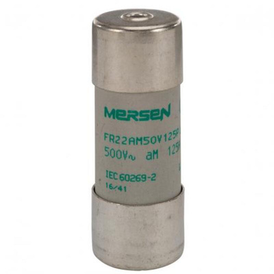 Mersen 125A Slow-Blow Ceramic Cartridge Fuse, 22.2 x 58mm