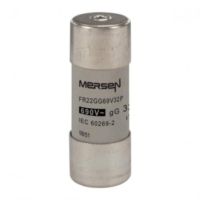 Mersen 32A Slow-Blow Ceramic Cartridge Fuse, 22.2 x 58mm