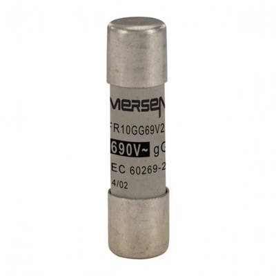 Mersen 2A Slow-Blow Ceramic Cartridge Fuse, 10 x 38mm