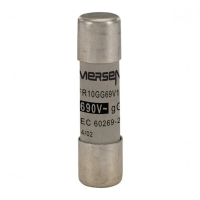 Mersen 10A Slow-Blow Ceramic Cartridge Fuse, 10 x 38mm