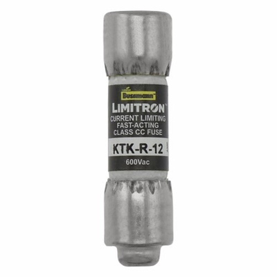 Eaton 12A F Melamine Cartridge Fuse, 10 x 38mm