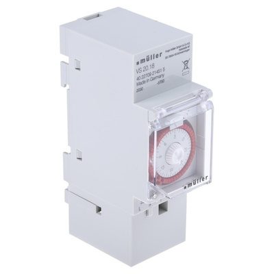1 Channel Analogue DIN Rail Time Switch Measures Minutes, 230 V ac