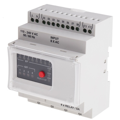 RS PRO Logic Module, 110 → 240 V ac Supply, Digital, Relay Output, 8-Input, Digital Input