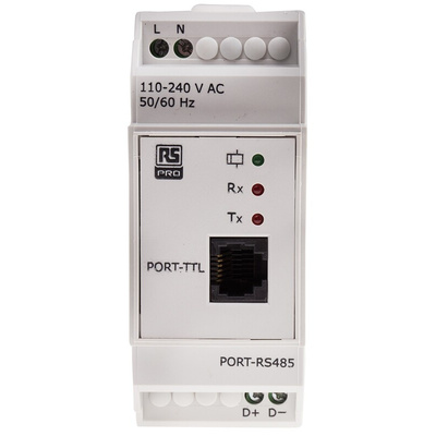 RS PRO Communication Module for Use with RS PRO Logic Modules, 110 → 240 V ac Supply, RS485 Protocol (D-), RS485